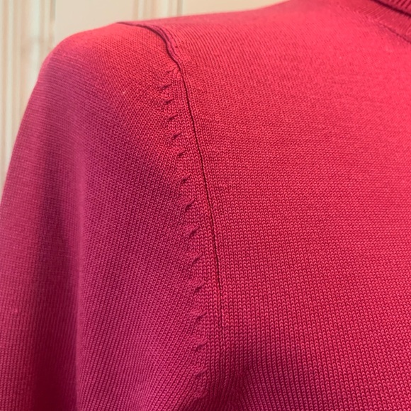 SILK FINE KNIT JERSEY ANN TAYLOR TURTLENECK STRETCH DEEP PINK 
SMALL NWOT - Picture 7 of 8